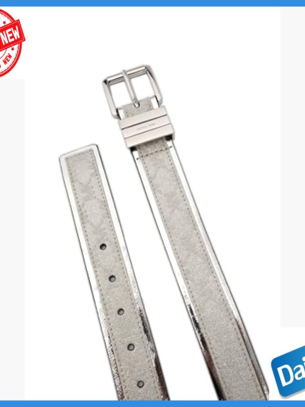 Women's 35mm Silver Belt Adjustable Fit Premium Polyester Accessory - Picture 3 of 5